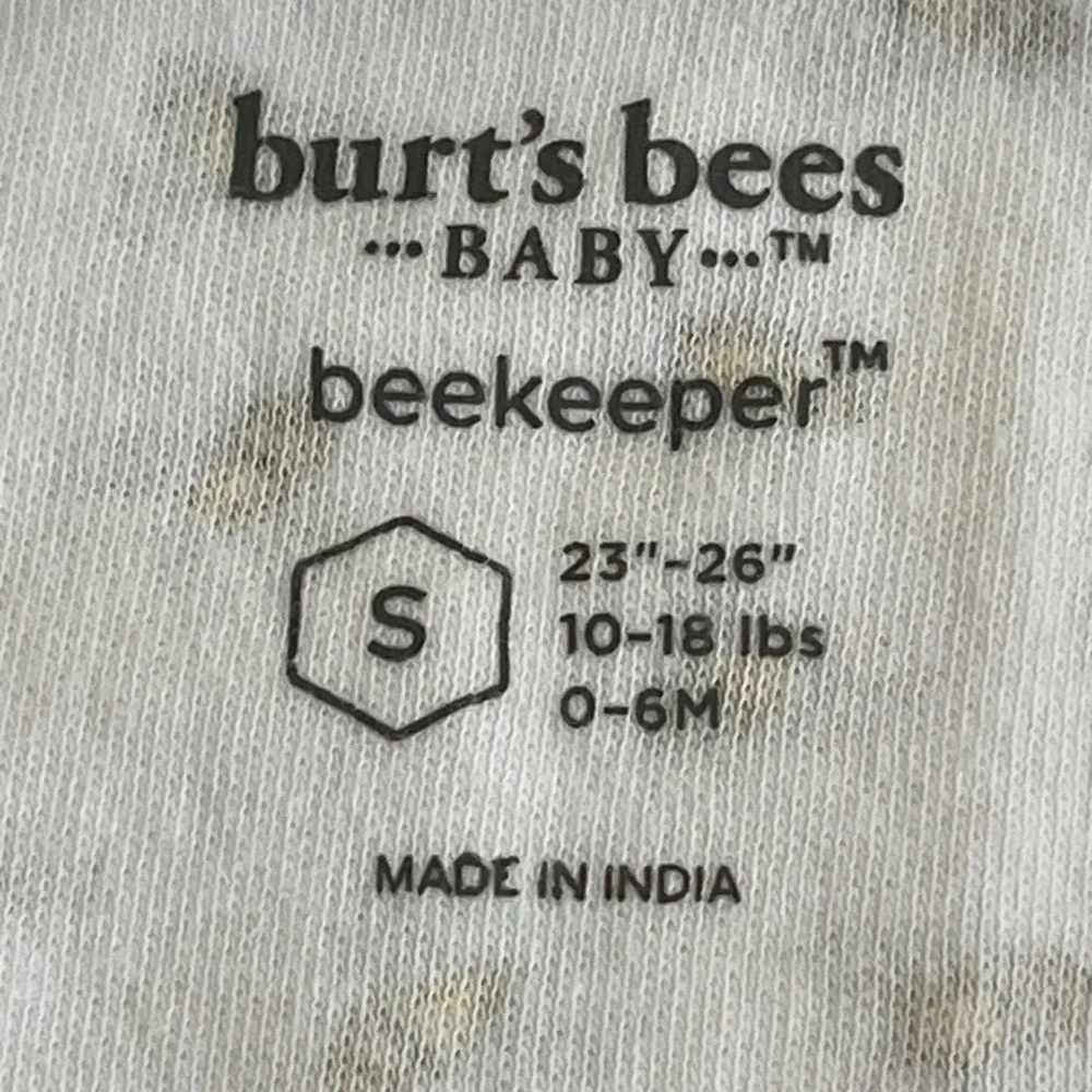 Burts‎ Bees Baby Sleep Sack Small 0-6M Organic Cotton Bee Print Wearable Blanket